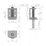 Опора регулируемая M10x50 , универсальная LEV-M10X50.S, фото 3