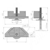 Опора регулируемая M10x63 с поддержкой 2х боковин, универсальная LEV-M10X63.D, фото 3