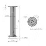Опора декоративная D32мм, Н180+10мм алюминий NA10C00/R 180ММ, фото 1