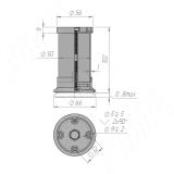 Опора декоративная D50мм, Н100+8мм алюминий NA12C00/R 100ММ, фото 1