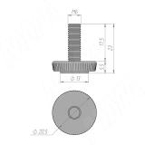 Ножка мебельная, М6x20, черная PI01 M6 X 20, фото 2