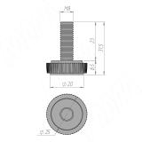 Ножка мебельная, М8x25, черная PI02.M8X25.BL, фото 2