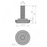 Ножка мебельная, М10x30, черная PI03.M10X30.BL, фото 2