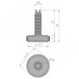 Ножка мебельная, М6x20, черная PI10 M6 X 20, фото 2