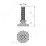 Ножка мебельная, M10x40, черная PI17.M10X40.BL, фото 2