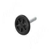 Ножка мебельная на подвижном шарнире, M8x25, черная PI77.M8x25, фото 1