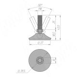 Ножка мебельная на подвижном шарнире, M8x25, черная PI77.M8x25, фото 4