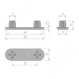 Подпятник двойной 32x15 мм, под отверстие 9 мм, черный SC01PNE, фото 2