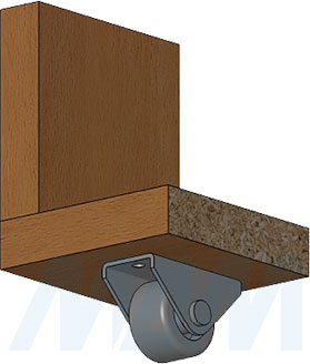 Установка прямоходной колесной опоры, высота 29 мм (артикул КП 3)