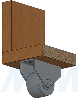 Установка прямоходной колесной опоры, высота 46 мм (артикул КП 5)