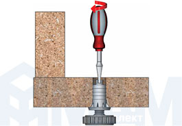 Регулировка мебельной ножки (артикул PI14)