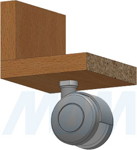 Установка двухколесной опоры с винтом M10, диаметр 50 мм, без стопора (артикул W00)