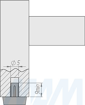Установка круглого подпятника (артикул КРУГЛЫЙ), схема 1