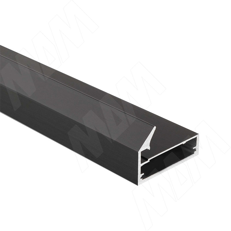 PRIME Профиль рамочный широкий, с наклонной ручкой, черный брашированный (анод), L-3000 фото товара 1 - FP00296TBLB-S3