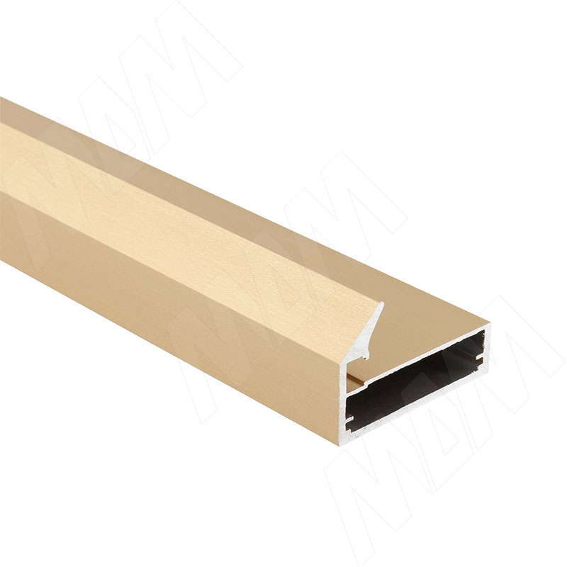 PRIME Профиль рамочный широкий, с наклонной ручкой,золото брашированное (анод), L-3000 фото товара 1 - FP00296TGLB-S3