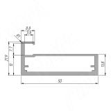 PRIME Профиль рамочный широкий, 50х20х8, черный брашированный (анод), L-3000 FP00297BLB-S3, фото 1