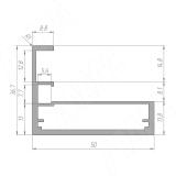 PRIME Профиль рамочный широкий, с интегрированной ручкой черный брашированный (анод), L-3000 FP00298HBLB-S3, фото 1