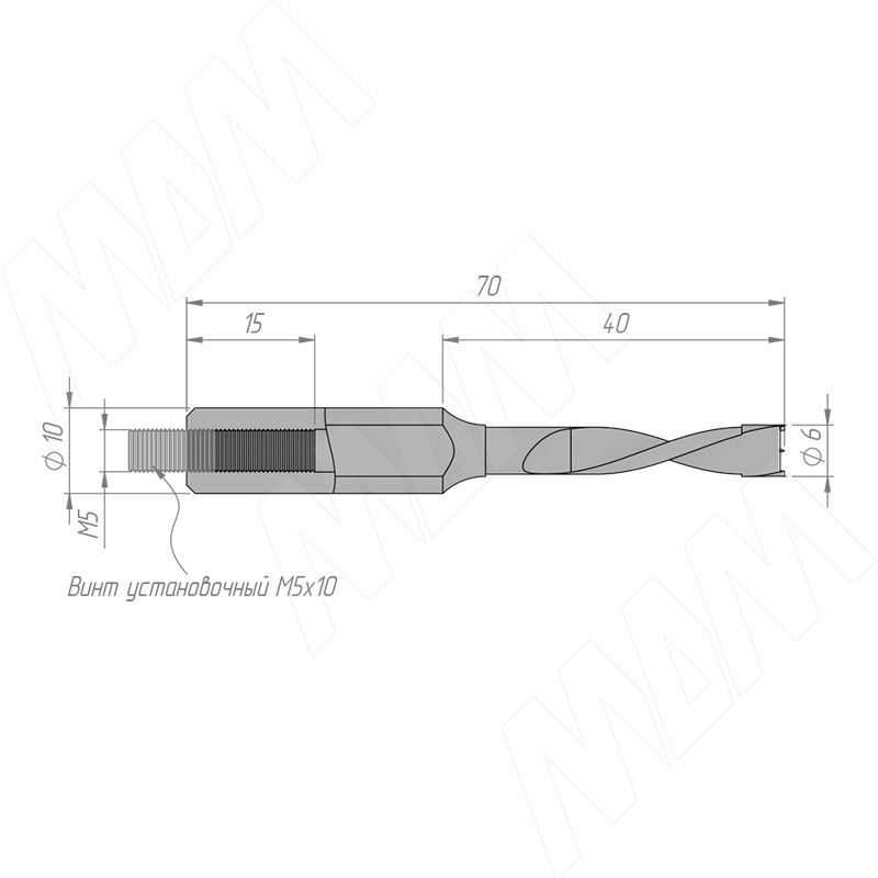 Сверло глухое D=6мм, L=70мм, LH, серия Professional фото товара 2 - 33020270
