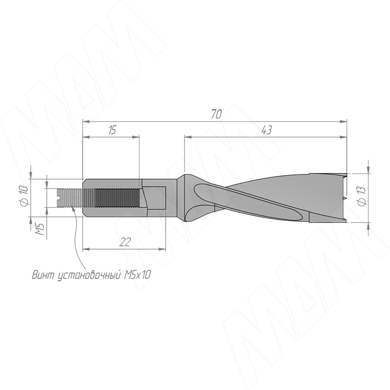 Сверло глухое D=13мм, L=70мм, RH, серия Professional фото товара 2 - 5011370