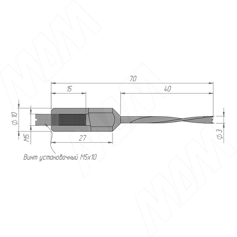 Сверло глухое D=3мм, L=70мм, LH, серия Standard фото товара 2 - 9020170