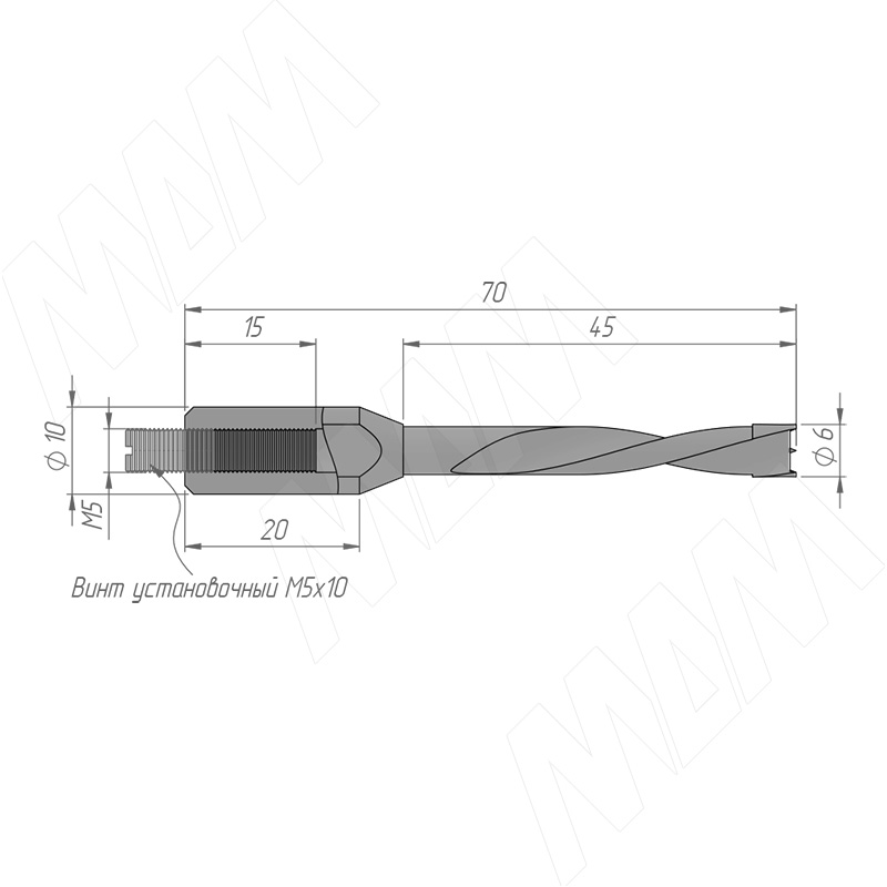 Сверло глухое D=6мм, L=70мм, LH, серия Standard фото товара 2 - 9020870