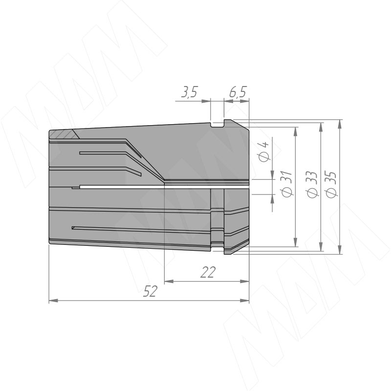Цанга 462E OZ25 4 мм фото товара 2 - COL-462E/OZ25-D4