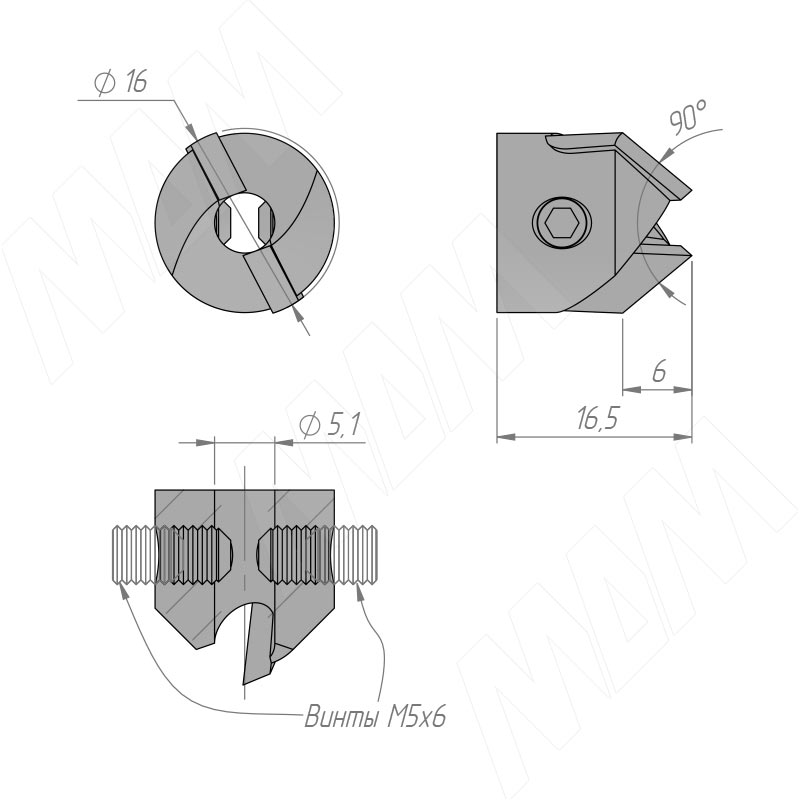 Зенкер, 5х16, левое фото товара 2 - CTSK516LH