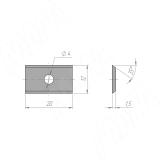 Сменная твердосплавная пластина 20X12x1,5 T04F, (комплект 10 шт) 012004, фото 2
