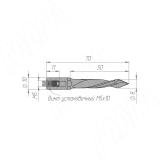 Сверло сквозное Nordutensili HM D=8мм, L=70мм, S=10x20, LH 02408007022, фото 1