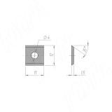 Сменная твердосплавная пластина 11x12x1.5мм FK08, 2-х сторонняя (комплект 10 шт) 111215-58, фото 2