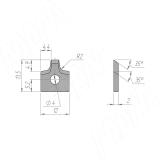 Сменная твердосплавная пластина 12x13,5x2 R2 121352R2-07, фото 1