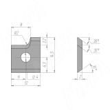 Сменная твердосплавная пластина 12x14,5x2 R=2, левая 1214520R2L-07, фото 1