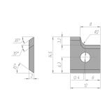 Сменная твердосплавная пластина 12x14,5x2 R=2, правая 1214520R2R-07, фото 1