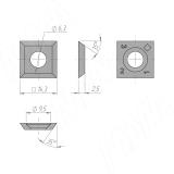 Сменная твердосплавная пластина 14.3x14.3x2.5мм 35 град, FK08 (комплект 10 шт) 14314325-58, фото 2