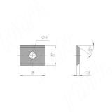 Сменная твердосплавная пластина 15x12x1.5мм FK08, 2-х сторонняя (комплект 10 шт) 151215-58, фото 2