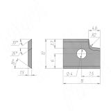 Сменная твердосплавная пластина 15x12x1,5 R2, правая 151215R2R-07, фото 1