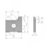Сменная твердосплавная пластина 15x14,5x2 R2, левая 151452R2L-07, фото 1