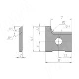 Сменная твердосплавная пластина 15x14,5x2 R2, правая 151452R2R-07, фото 1