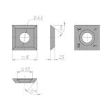 Сменная твердосплавная пластина 15x15x2.5мм 37 град, FK07 (комплект 10 шт) 15152537-04, фото 2