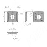 Сменная твердосплавная пластина 15x15x2.5мм R=150, FK08 (комплект 10 шт) 151525R150-58, фото 2