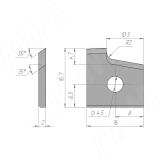 Сменная твердосплавная пластина 16x16,7x2 R=2, правая 161672R2R-07, фото 1