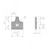 Сменная твердосплавная пластина 16x17,5x2 R2 161752R2-07, фото 1