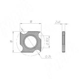 Сменная твердосплавная пластина 18x18x2.45мм FK08 (комплект 10 шт) 1818245-58, фото 2