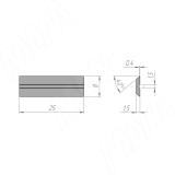 Сменная твердосплавная пластина 25x8x1,5мм, 40 град, FK07, 2-х сторонняя (комплект 10 шт) 25815-04, фото 1
