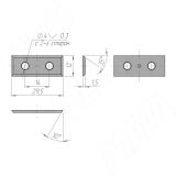 Сменная твердосплавная пластина 29.5x12x1.5мм 35 град, FK08, 4-х сторонняя (комплект 10 шт) 2951215-58, фото 2