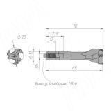 Сверло чашечное D=20мм, L=70мм, LH, серия Professional 3FP2070LH, фото 1