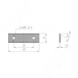 Сменная твердосплавная пластина 40x12x1.5мм FK18, 2-х сторонняя (комплект 10 шт) 401215-03, фото 2