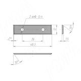 Сменная твердосплавная пластина 48,3x12x1,5мм угол наклона 30 град, левая, 4-х сторонняя (комплект 10 шт) 4831215-58R, фото 2