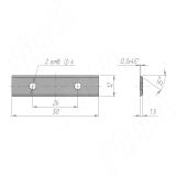 Сменная твердосплавная пластина 50x12x1.5мм FK07, 2-х сторонняя (комплект 10 шт) 501215-04, фото 2