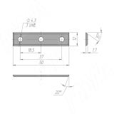 Сменная твердосплавная пластина 50x12x1.7мм 35 град, FK08, 4-х сторонняя (комплект 10 шт) 501217-58, фото 1